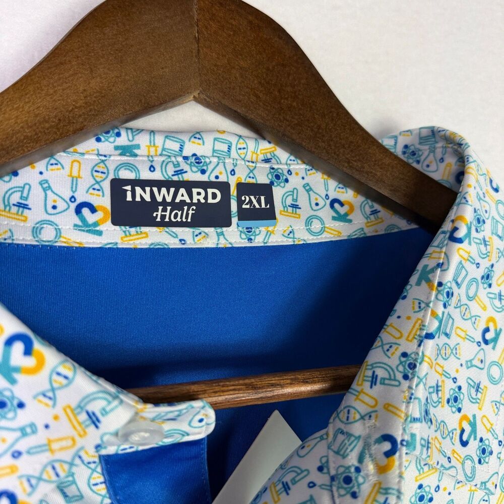 Inward Half Science Print Golf Polo 2XL NWT - Picture 6 of 10